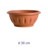VASO A CIOTOLA ALBA CM 30 CON SOTTOVASO - TERRACOTTA