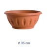 VASO A CIOTOLA ALBA CM 35 CON SOTTOVASO - TERRACOTTA