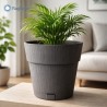 Vaso in plastica da interni per ambienti moderni. Colore Grigio