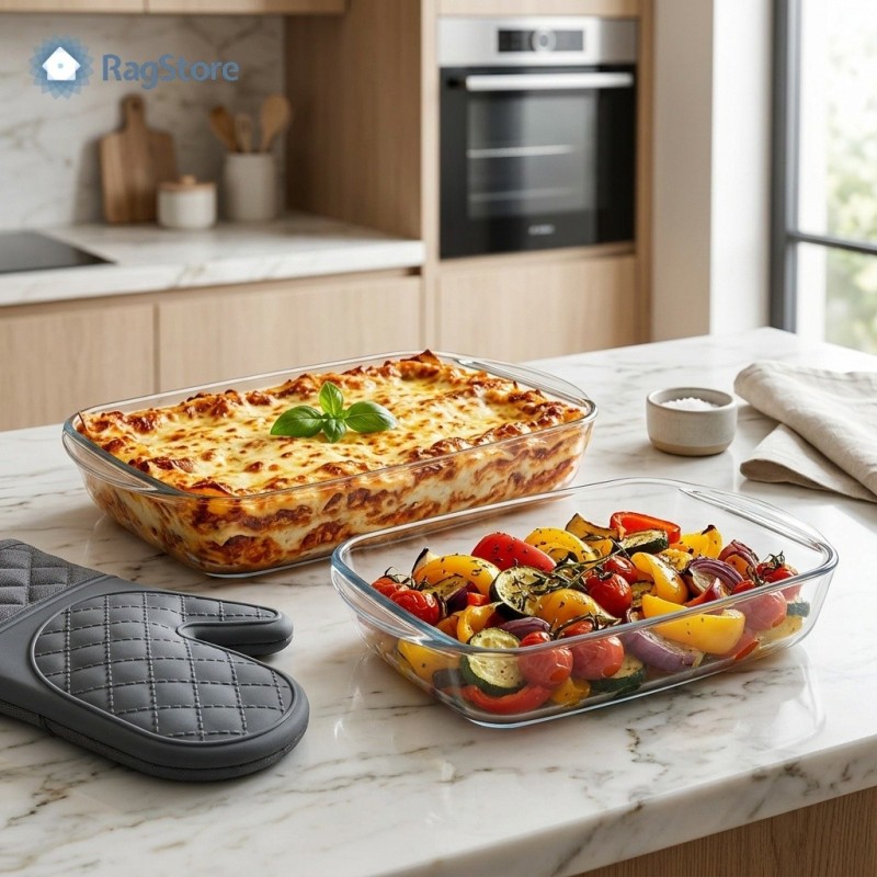 Pirofile Pyrex Cook&Enjoy in vetro borosilicato con piatti pronti in tavola