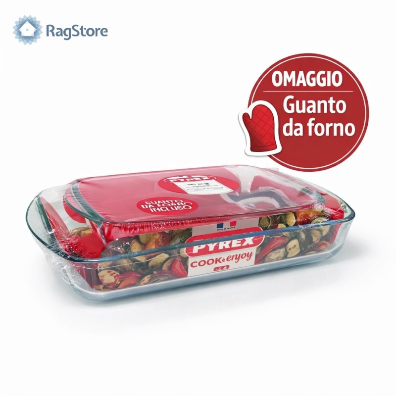 Confezione set 2 teglie Pyrex Cook&Enjoy con omaggio guanto da forno