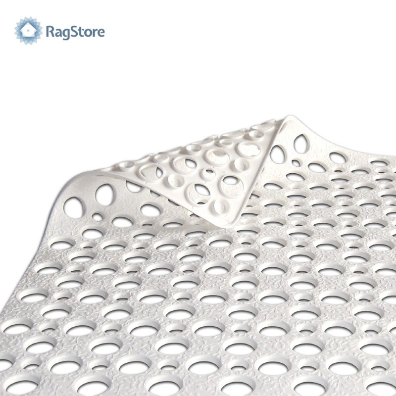 Tappeto doccia quadrato bianco antiscivolo con ventose Bama