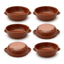 Set di 6 tegamini in creta della linea Cucina della Nonna diametro 15 cm ideali per cottura al forno e servizio monoporzione