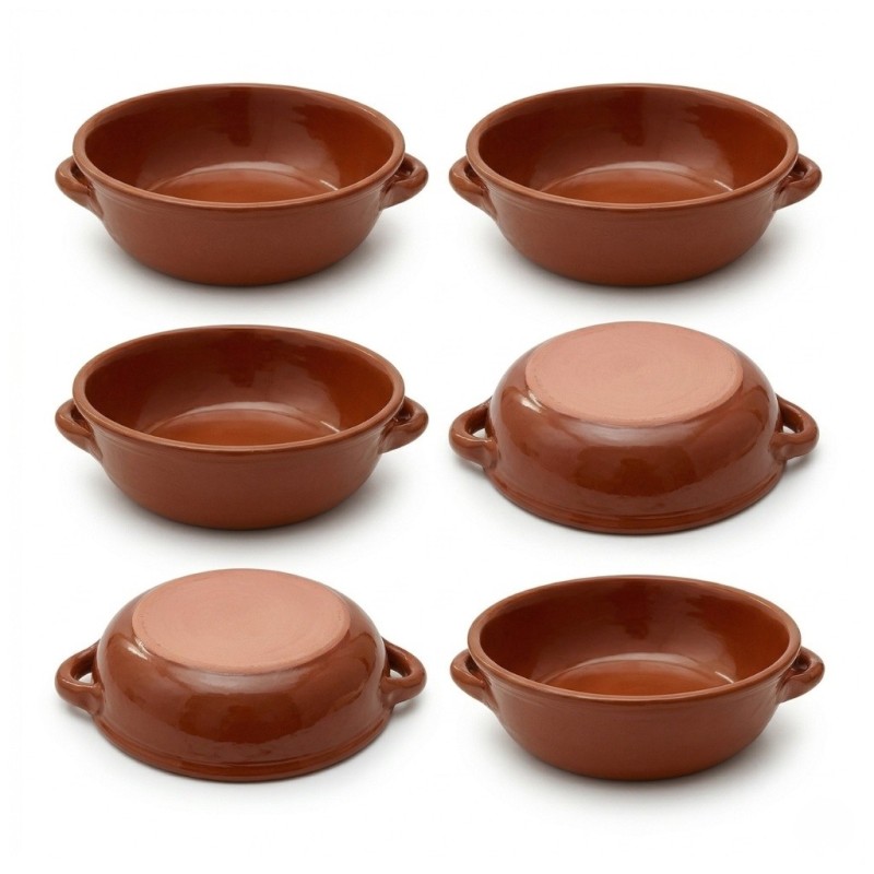 Set di 6 tegamini in creta della linea Cucina della Nonna diametro 15 cm ideali per cottura al forno e servizio monoporzione