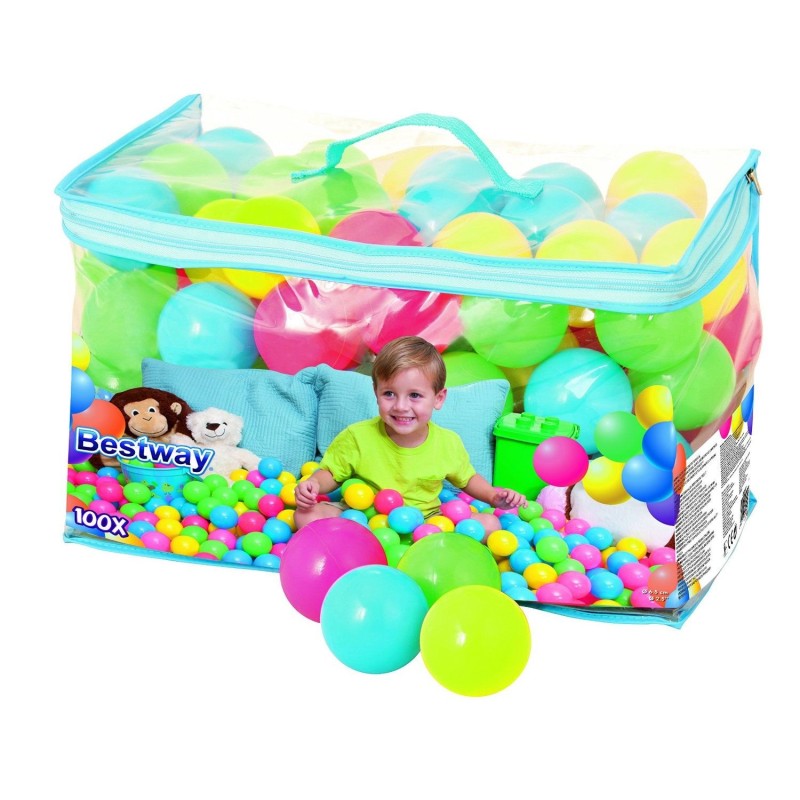 SACCA 100 PALLE COLORATE 6,5 CM PER PISCINA BIMBI