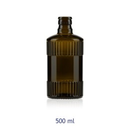 BOTTIGLIA VETRO OLIENA RIBS ANTI FRODE 500 ml VERDE ANTICO