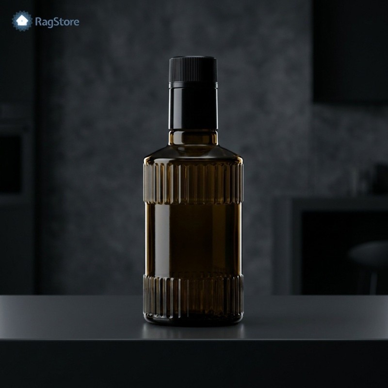 Bottiglia Oliena Ribs 250 ml in vetro scuro con tappo anti-frode su sfondo elegante