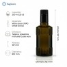 Dimensioni bottiglia per olio Olina Ribs da 250 ml in vetro scuro con tappo anti frode