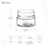 Dimensioni del barattolo in vetro Ergo da 106 ml per tappo alto da 70 mm