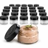 Set 24 vasetti Ergo 106 ml con tappo nero per creme, paté e salse gourmet