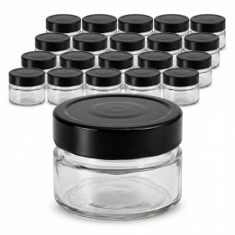 Kit 24 barattoli Ergo 106 ml in vetro con tappo nero Deep Deep Ø 70