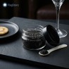 Barattolo Ergo 106 ml con tappo nero per caviale e specialità gourmet