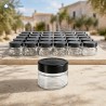 Kit 24 barattoli Ergo 106 ml con tappo nero in ambientazione masseria gourmet