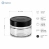 Dimensioni barattolo Ergo 106 ml con tappo nero Deep Deep Ø 70