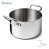 Pentola casseruola alta 28 cm 2 maniglie Aluinox 3ply lucido