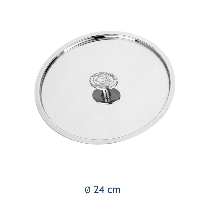Coperchio Aluinox 1907 Pentole Agnelli 24 cm in acciaio inox con pomolo centrale
