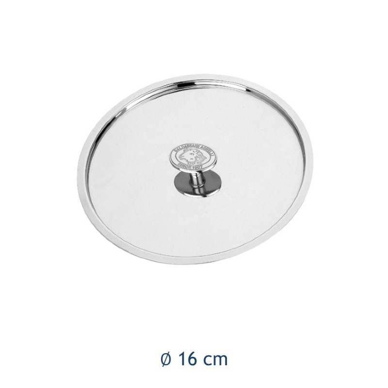 Coperchio Aluinox 1907 Pentole Agnelli 16 cm in acciaio inox con pomolo centrale