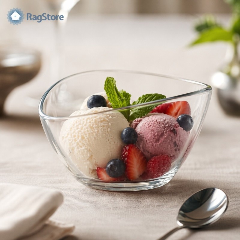 Coppa dessert in vetro trasparente Aria Beta per gelato e macedonia