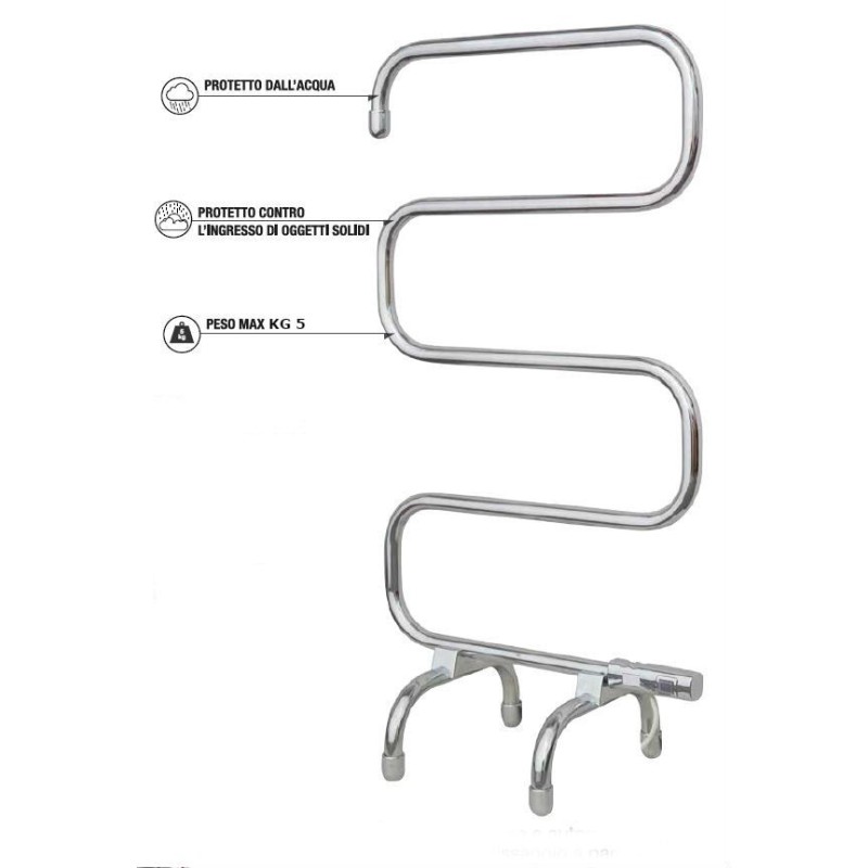 SCALDA ASCIUGAMANI INOX HOTEL 5 STELLE 70 W