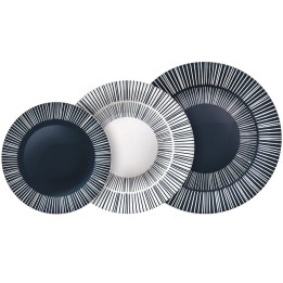 SERVIZIO PIATTI DA TAVOLA IN ARCOPAL Pz 18 STRIA GREY