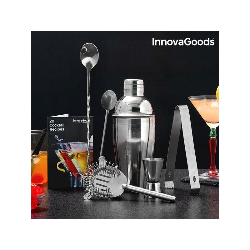 SET DA COCKTAIL STARTER KIT PER BARMAN 6 Pz CON RICETTARIO