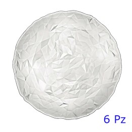 SOTTOPIATTO VETRO DIAMOND CM 33 SET 6 Pz - TRASPARENTE