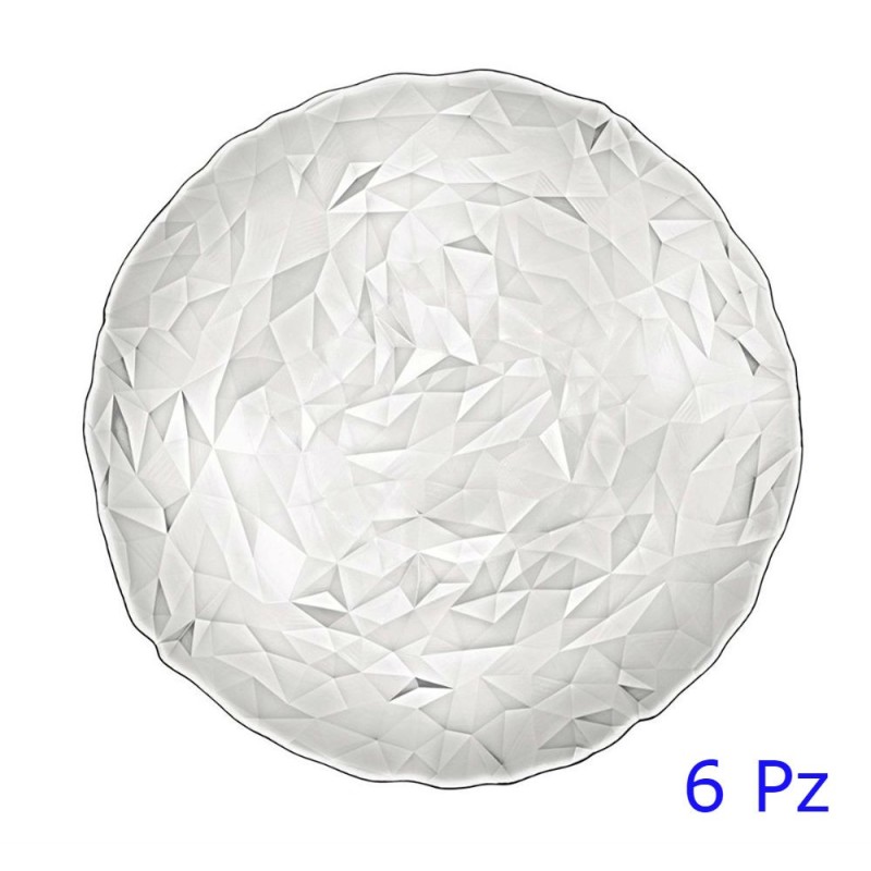 SOTTOPIATTO VETRO DIAMOND CM 33 SET 6 Pz - TRASPARENTE