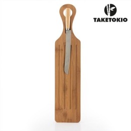 TAGLIERE PANE LEGNO BAMBOO CON COLTELLO