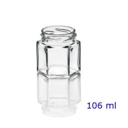 Barattolo in vetro esagonale da 106 ml