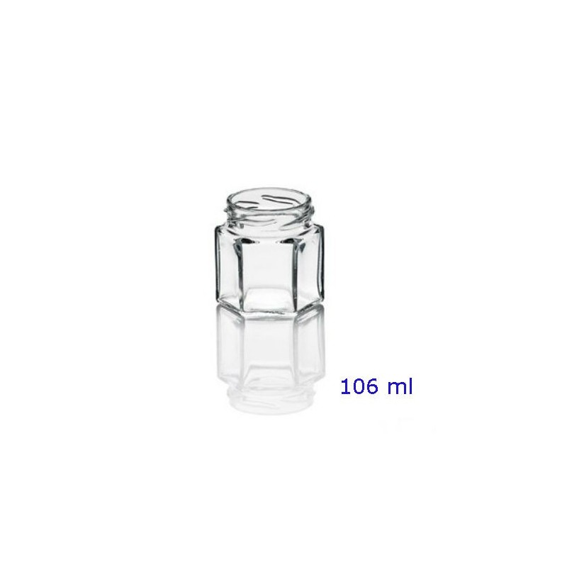 Barattolo in vetro esagonale da 106 ml