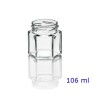 Barattolo in vetro esagonale da 106 ml
