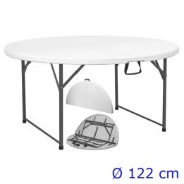 TAVOLO POLIETILENE HD TONDO PIEGHEVOLE CATERING CM 122x74