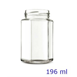 BARATTOLO VETRO ESAGONALE CC 196 Ø 58