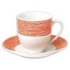 TAZZINE CAFFE' PORCELLANA C/PIATTO Pz 6 ONIR ARANCIONE