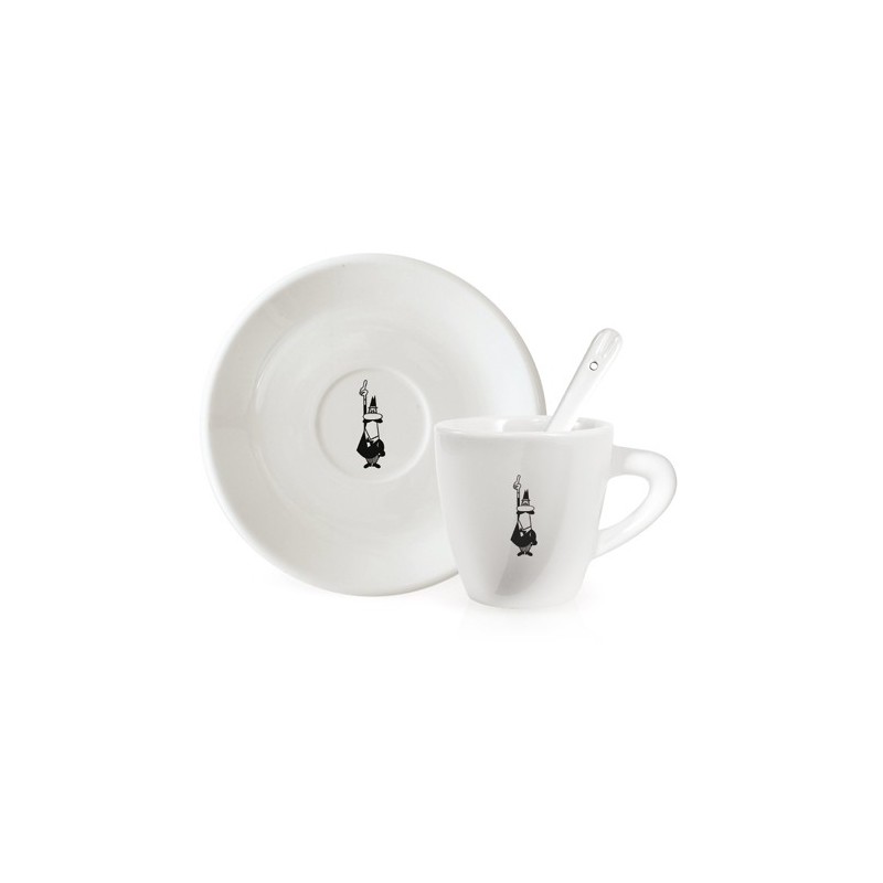 TAZZINE CAFFE' PORCELLANA CON PIATTINO BIALETTI Pz 6 BIANCHE