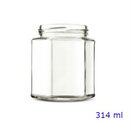 BARATTOLO VETRO ESAGONALE CC 314 Ø 66
