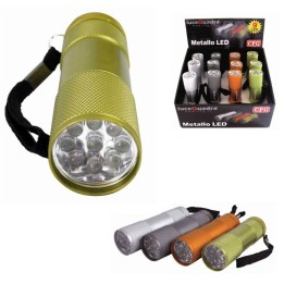 TORCIA LAMPADA A 9 LED CON ASTUCCIO IN ALLUMINIO CM 9