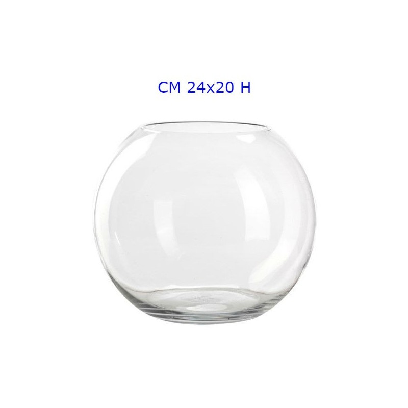 VASO IN VETRO A SFERA CM 24x20 H