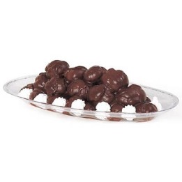 VASSOIO DOLCE OVALE TRASPARENTE CM 24