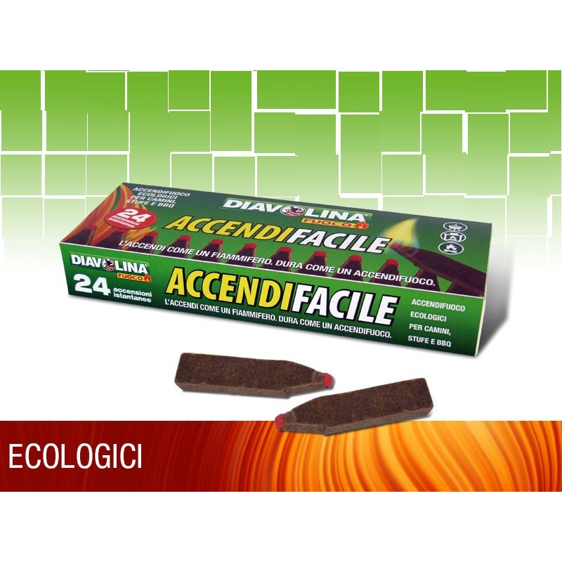 ACCENDIFUOCO DIAVOLINA ECOLOGICO ACCENDIFACILE Pz 24