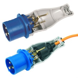 ADATTATORE INDUSTRIALE PER SPINA SCHUKO PRESSOFUSA 2 POLI + TERRA