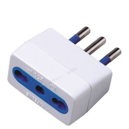 ADATTATORE SEMPLICE BIPASSO 16A+T BIANCO OVA