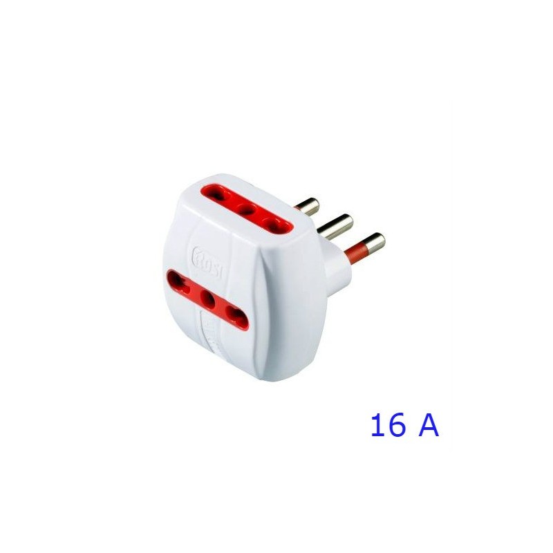 ADATTATORE TRIPLO BIPASSO 16A ROSI