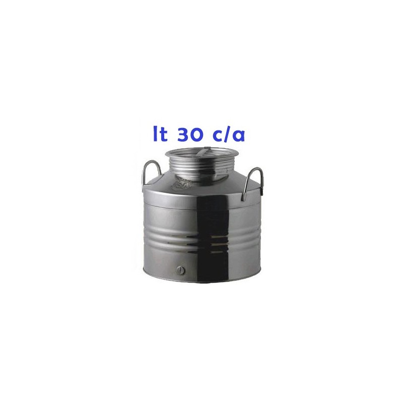 Bidone Olio Inox 30 Litri Basso 18/10 c/a - Contenitori Olio| RagStore