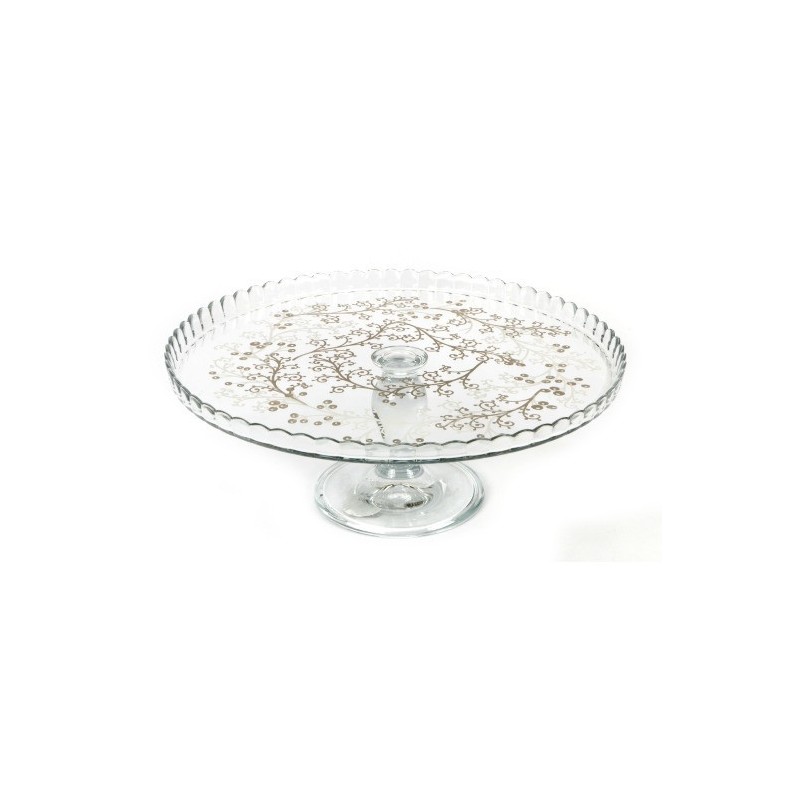 ALZATA IN VETRO PORTA DOLCI MOD. PATISSERIE CM 32 DECORATA