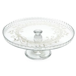 ALZATA IN VETRO PORTA DOLCI MOD. PATISSERIE CM 32 FIORI