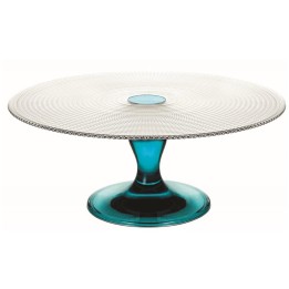 ALZATA IN VETRO PORTA DOLCI MOD. TESA CM 28 BLU