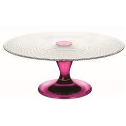 ALZATA IN VETRO PORTA DOLCI MOD. TESA CM 28 FUCSIA