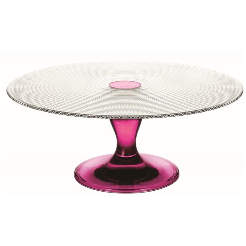 ALZATA IN VETRO PORTA DOLCI MOD. TESA CM 28 FUCSIA