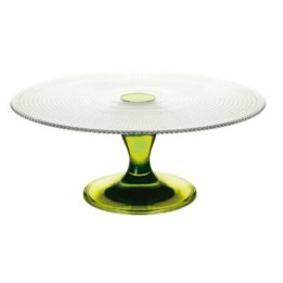 ALZATA IN VETRO PORTA DOLCI MOD. TESA CM 28 VERDE